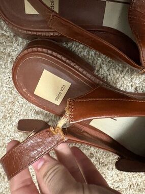 Dolce Vita Brown Leather Slingback Sandals